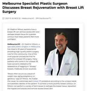 Melbourne Specialist Plastic Surgeon Dr Vlad Milovic explains how a breast lift can rejuvenate the breasts for a more youthful appearance.